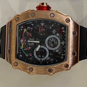 RICHARD MILLE Rose Gold Watch with Black Strap WORKING TV PROP